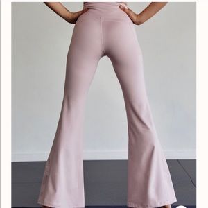 Free People high rise light pink flare leggings